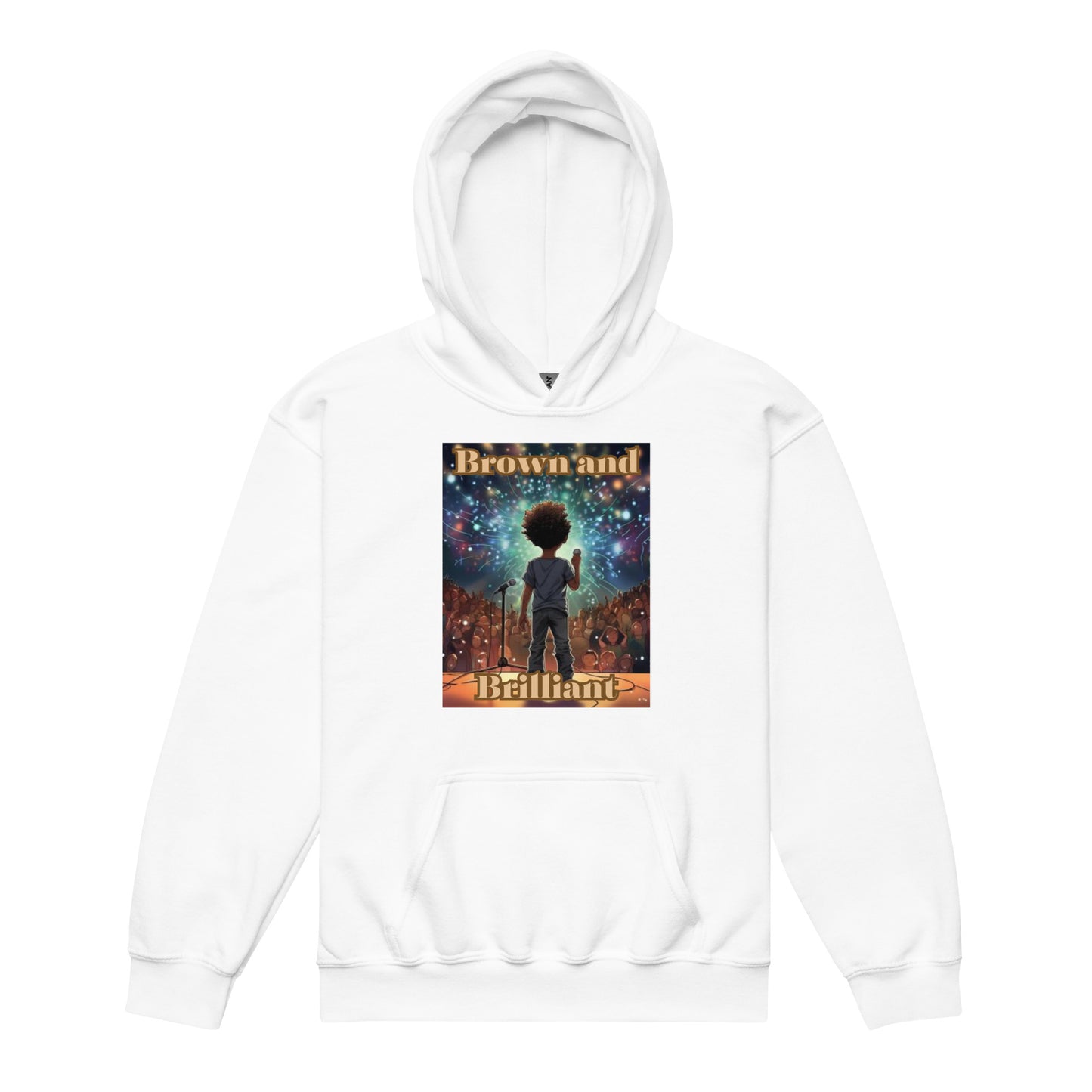 Brown and Brilliant Performer Youth heavy blend hoodie