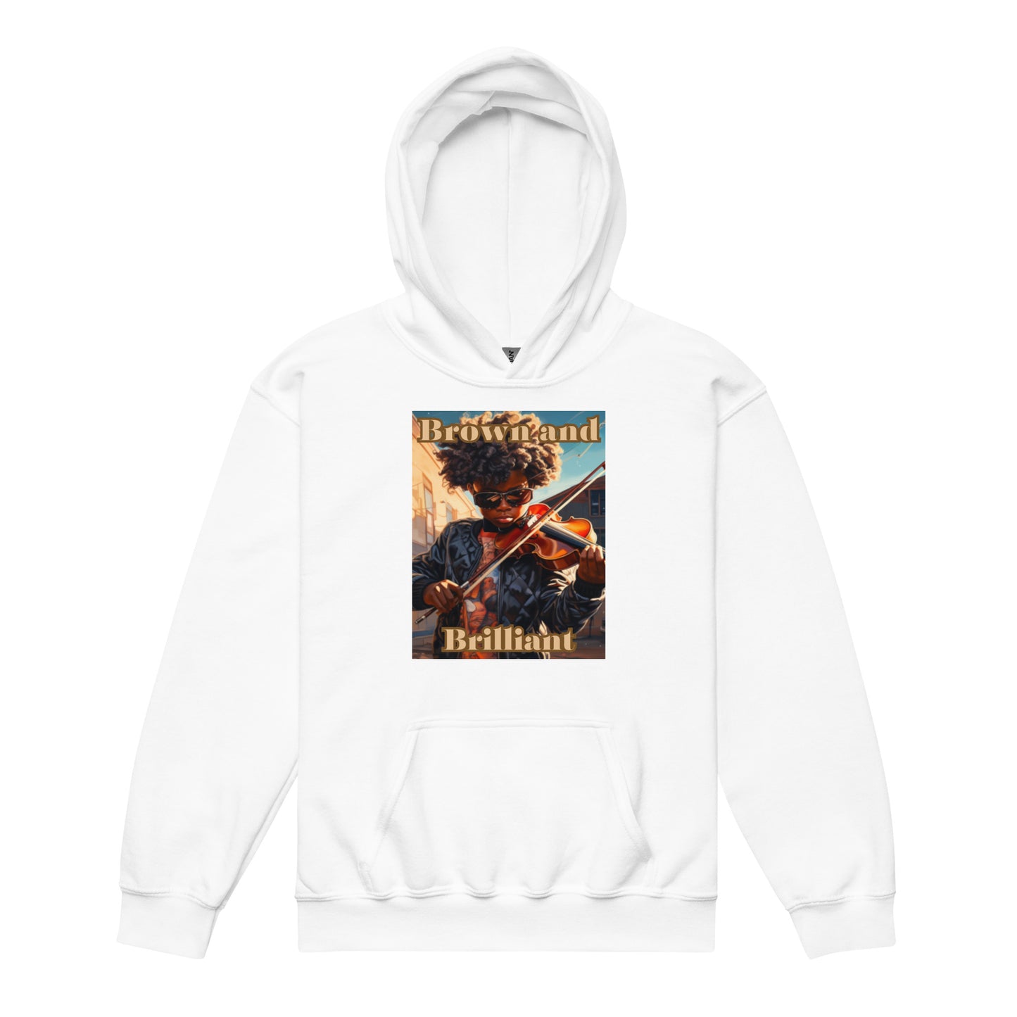 Brown and Brilliant Musician Youth heavy blend hoodie