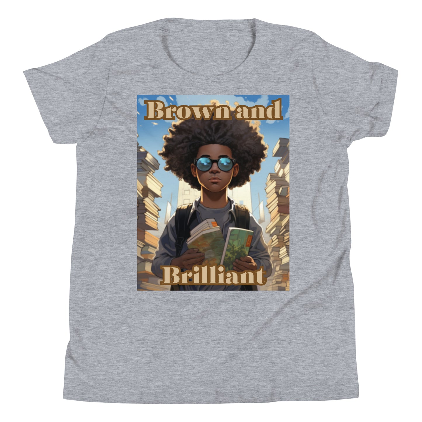 Brown and Brilliant Reader Youth Short Sleeve T-Shirt