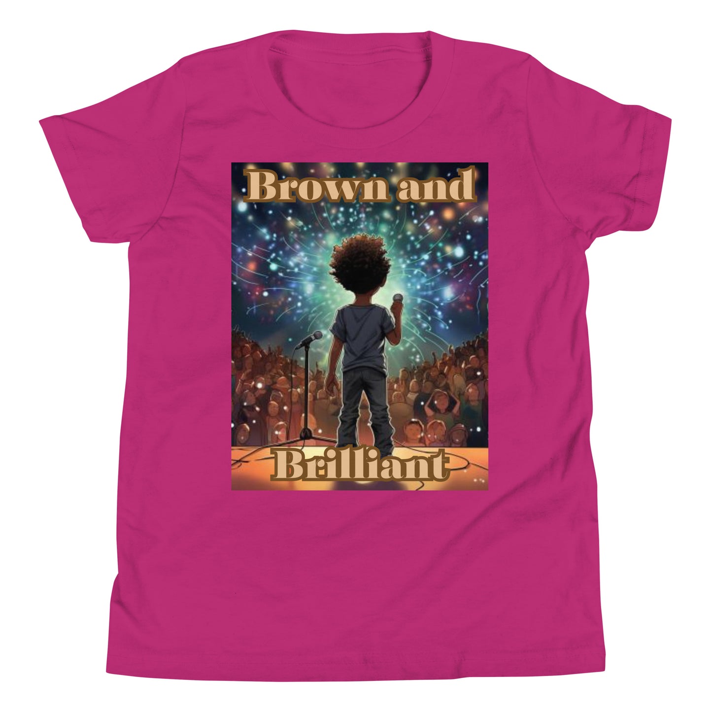 Brown and Brilliant Performer Youth Short Sleeve T-Shirt