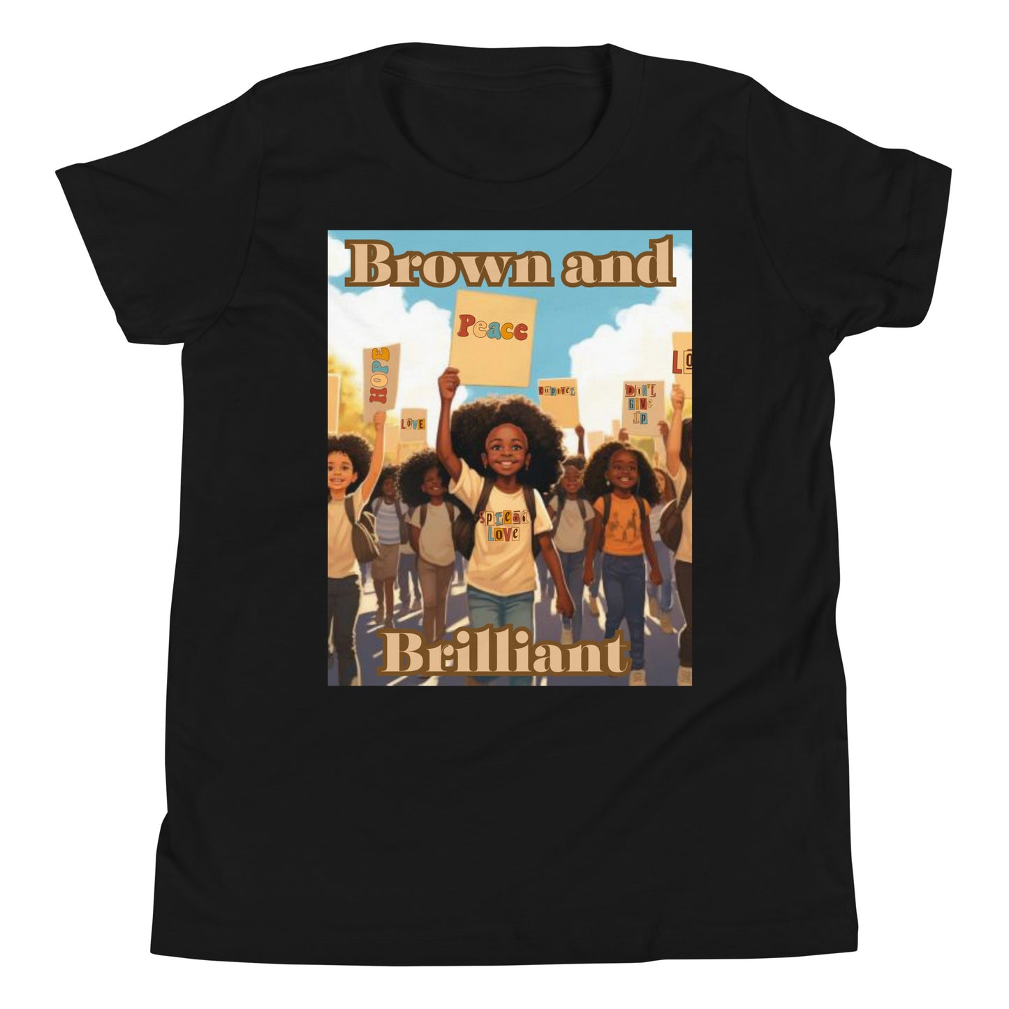 Brown and Brilliant Activist Youth Short Sleeve T-Shirt