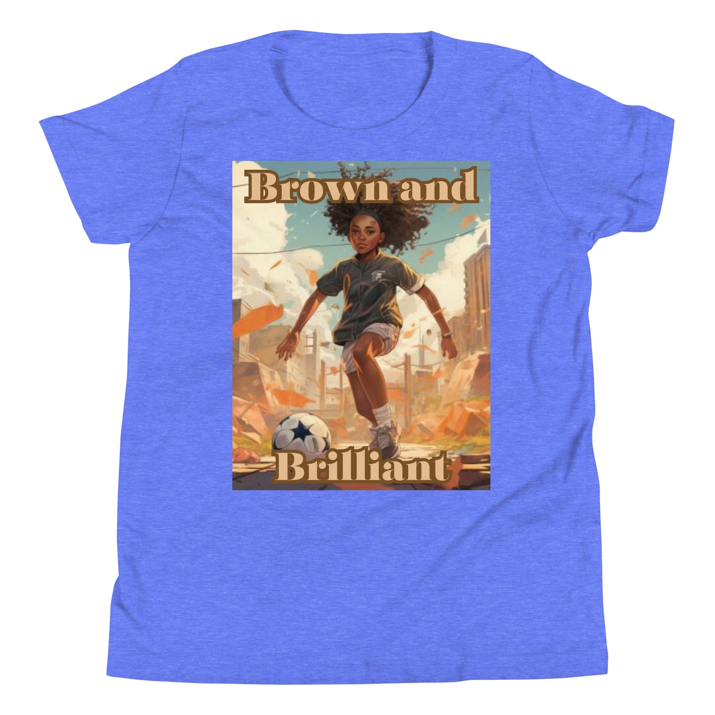 Brown and Brilliant Soccer Athlete Youth Short Sleeve T-Shirt