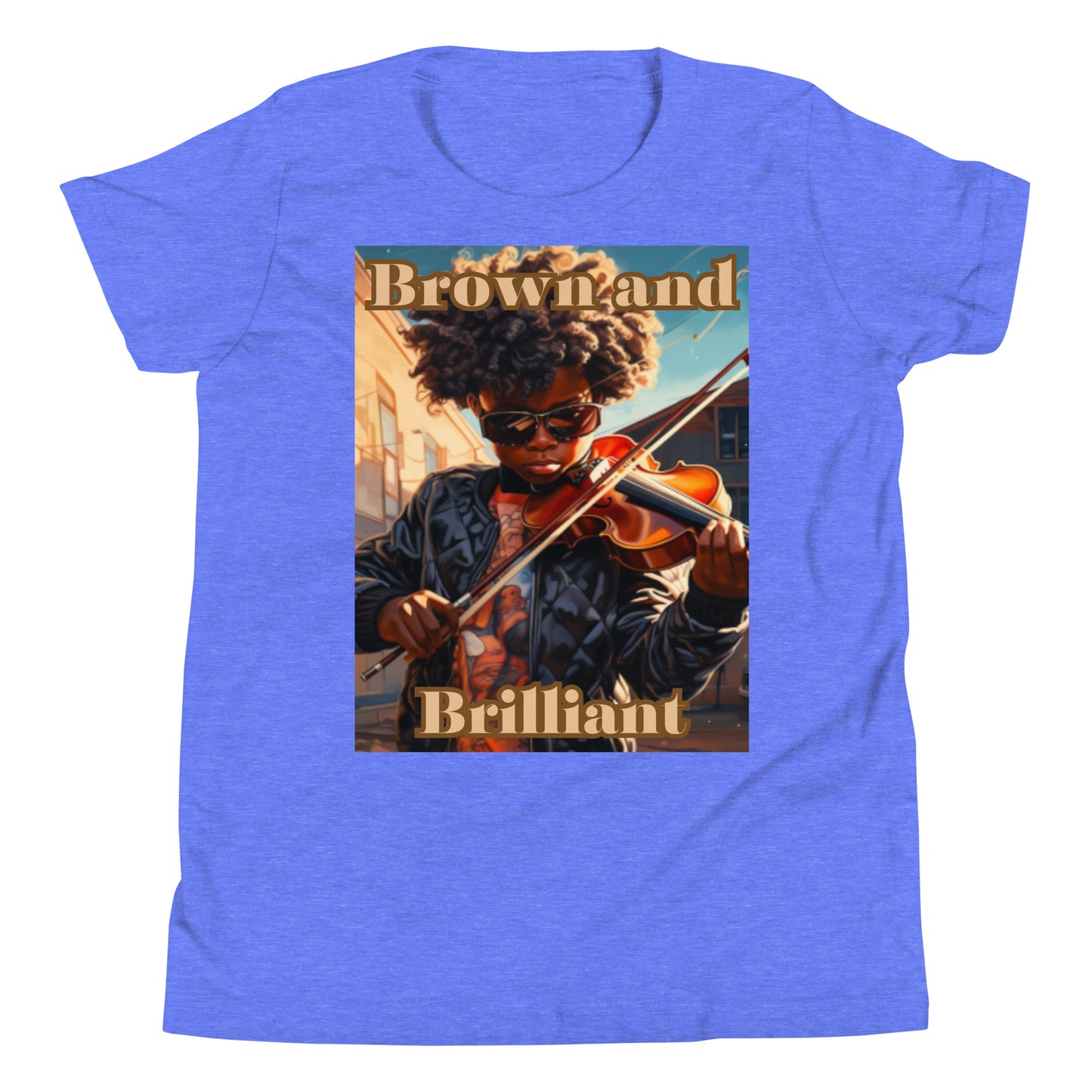 Brown and Brilliant Musician Youth Short Sleeve T-Shirt