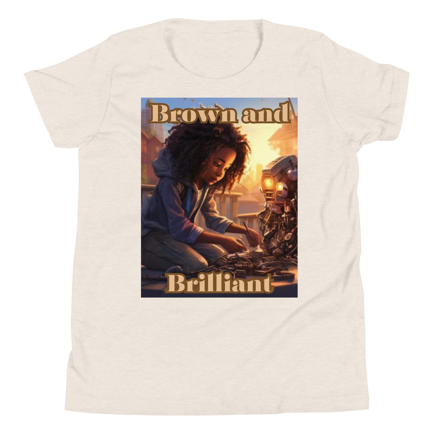 Brown and Brilliant Inventor Youth Short Sleeve T-Shirt