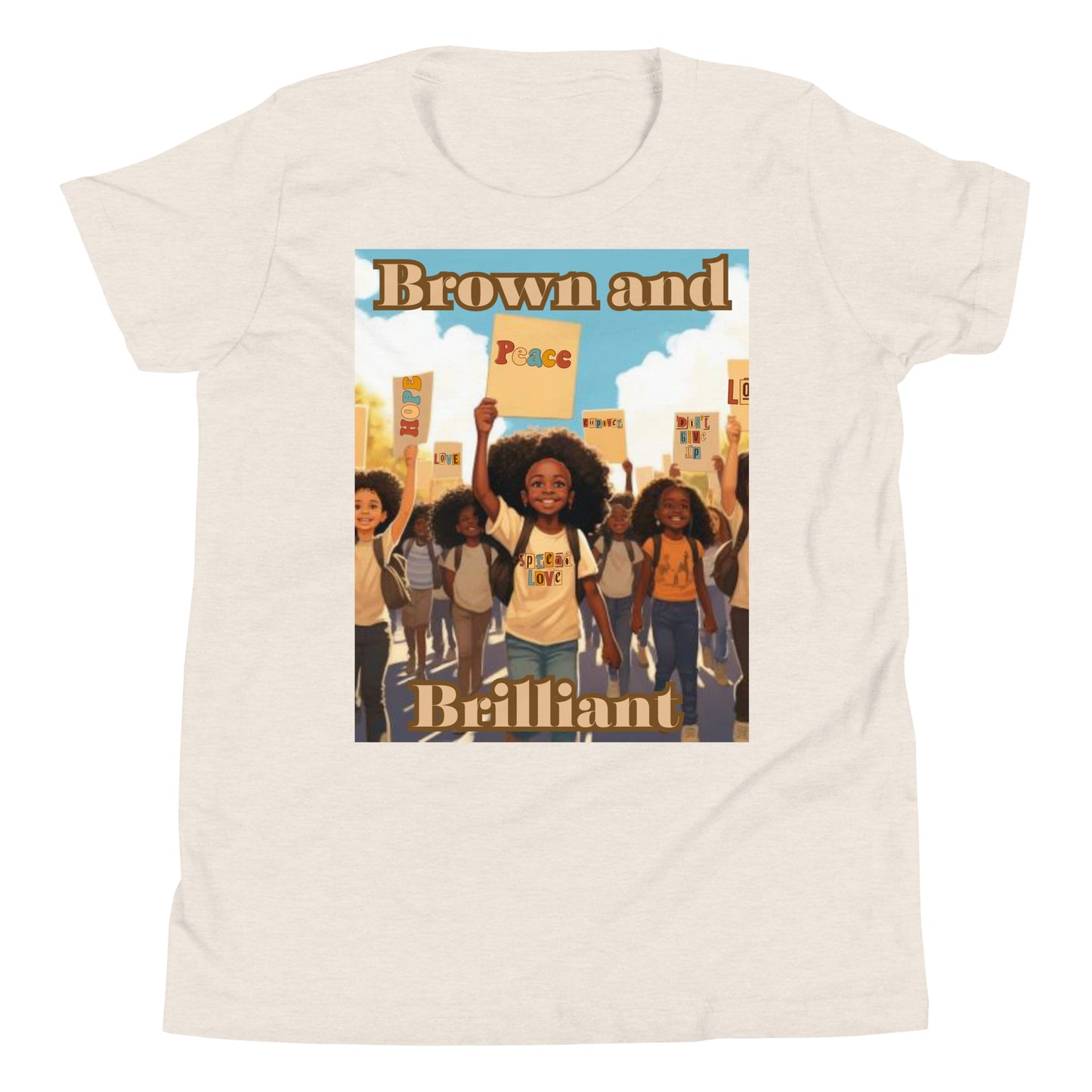 Brown and Brilliant Activist Youth Short Sleeve T-Shirt