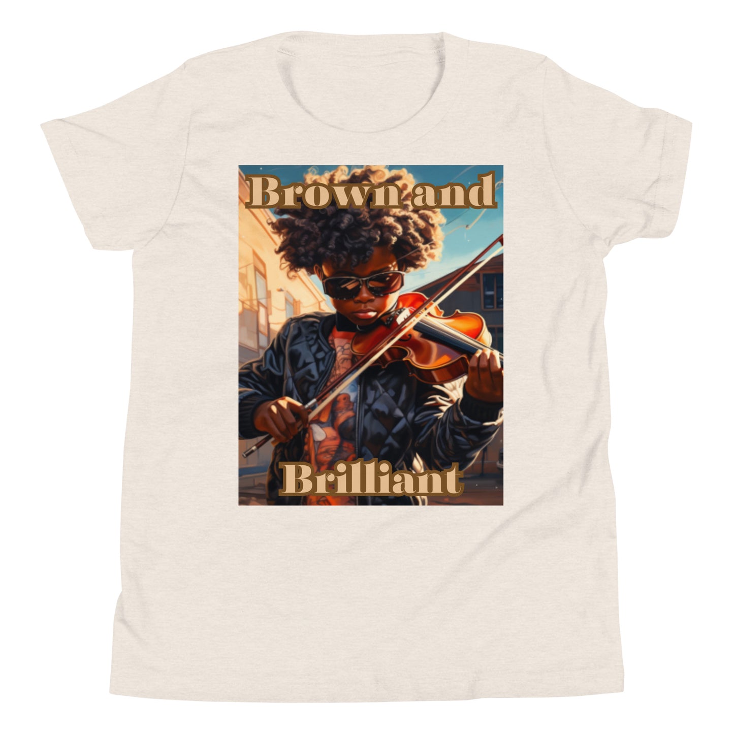 Brown and Brilliant Musician Youth Short Sleeve T-Shirt