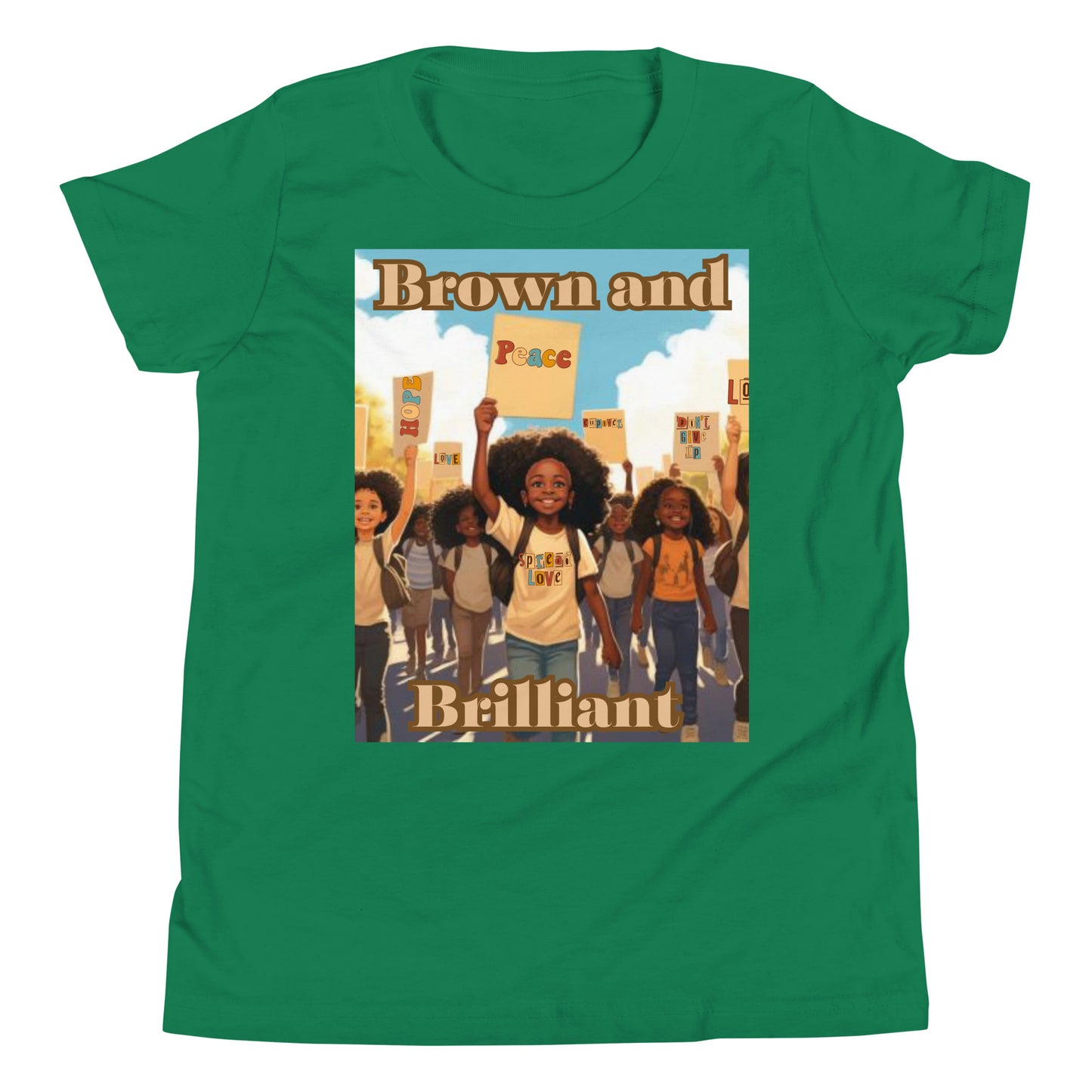 Brown and Brilliant Activist Youth Short Sleeve T-Shirt