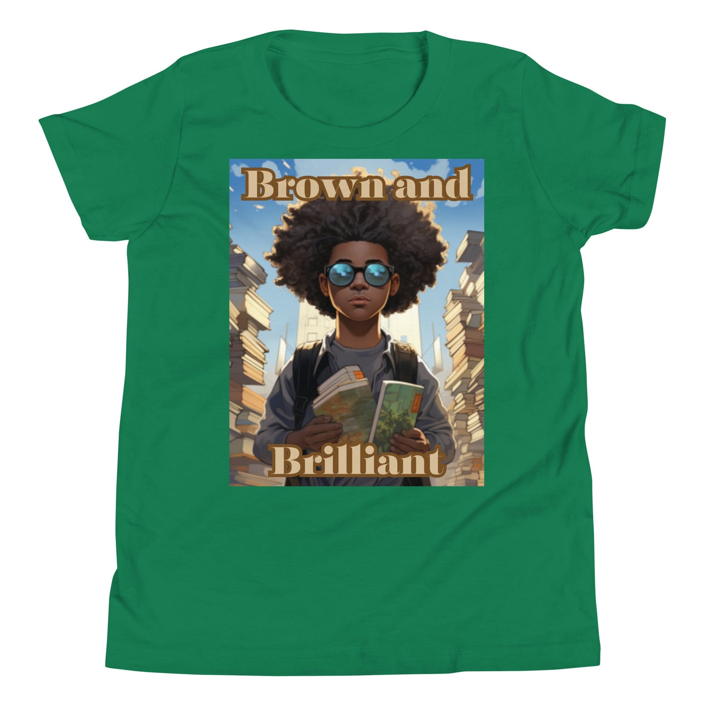 Brown and Brilliant Reader Youth Short Sleeve T-Shirt