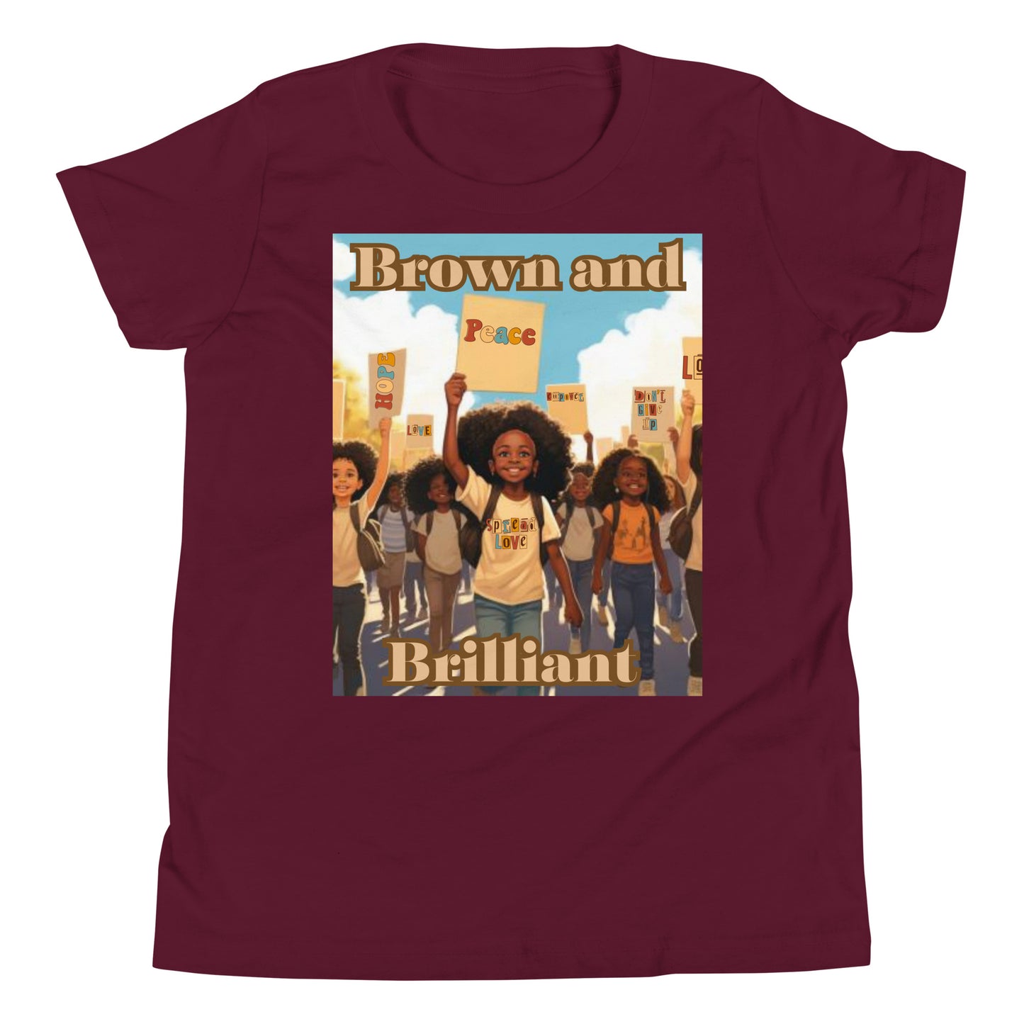 Brown and Brilliant Activist Youth Short Sleeve T-Shirt