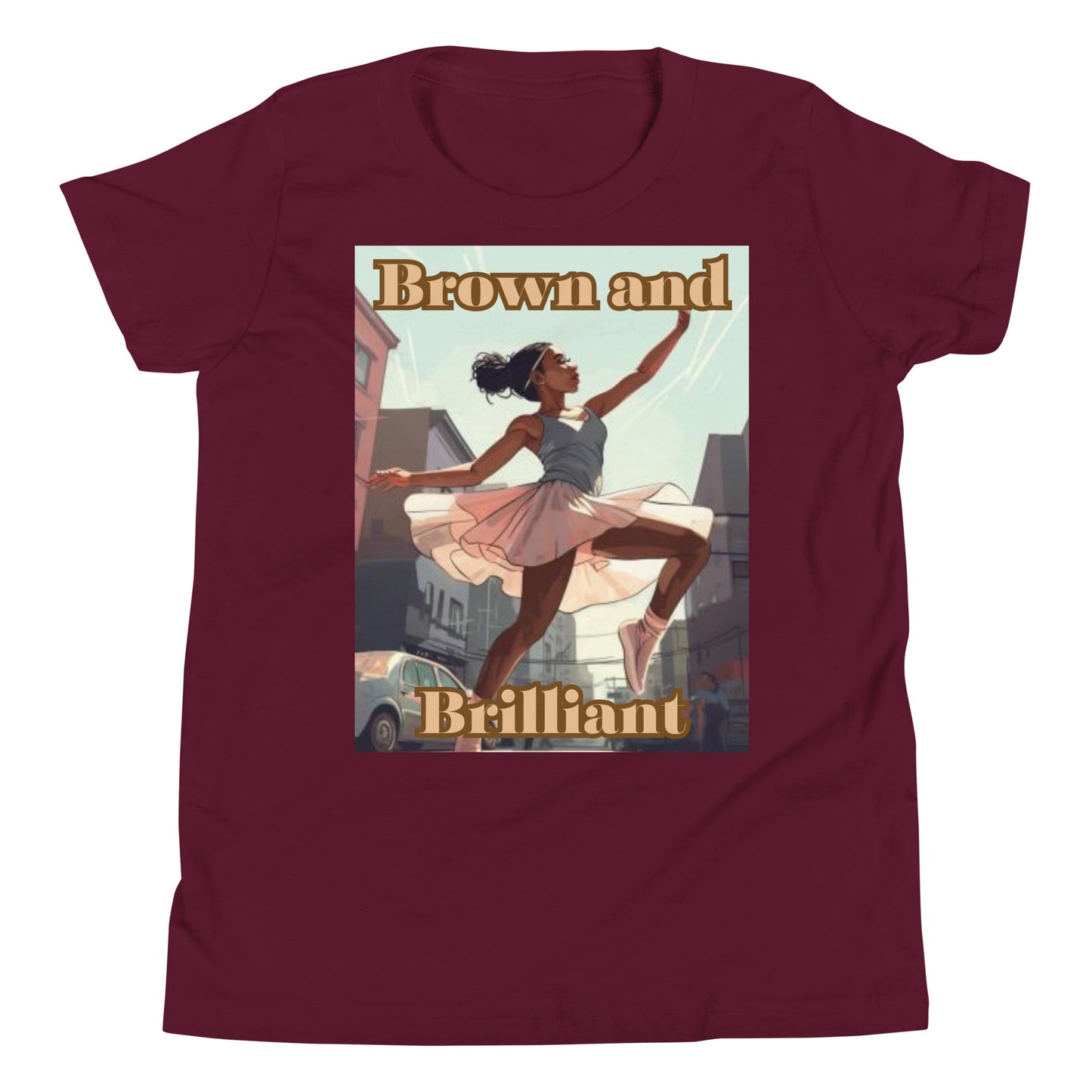 Brown and Brilliant Dancer Youth Short Sleeve T-Shirt