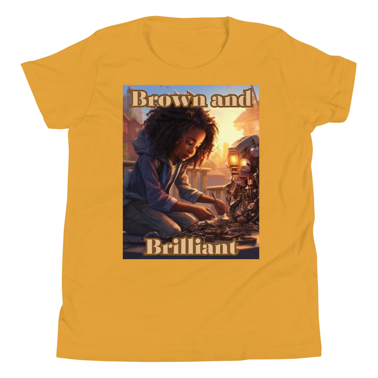 Brown and Brilliant Inventor Youth Short Sleeve T-Shirt