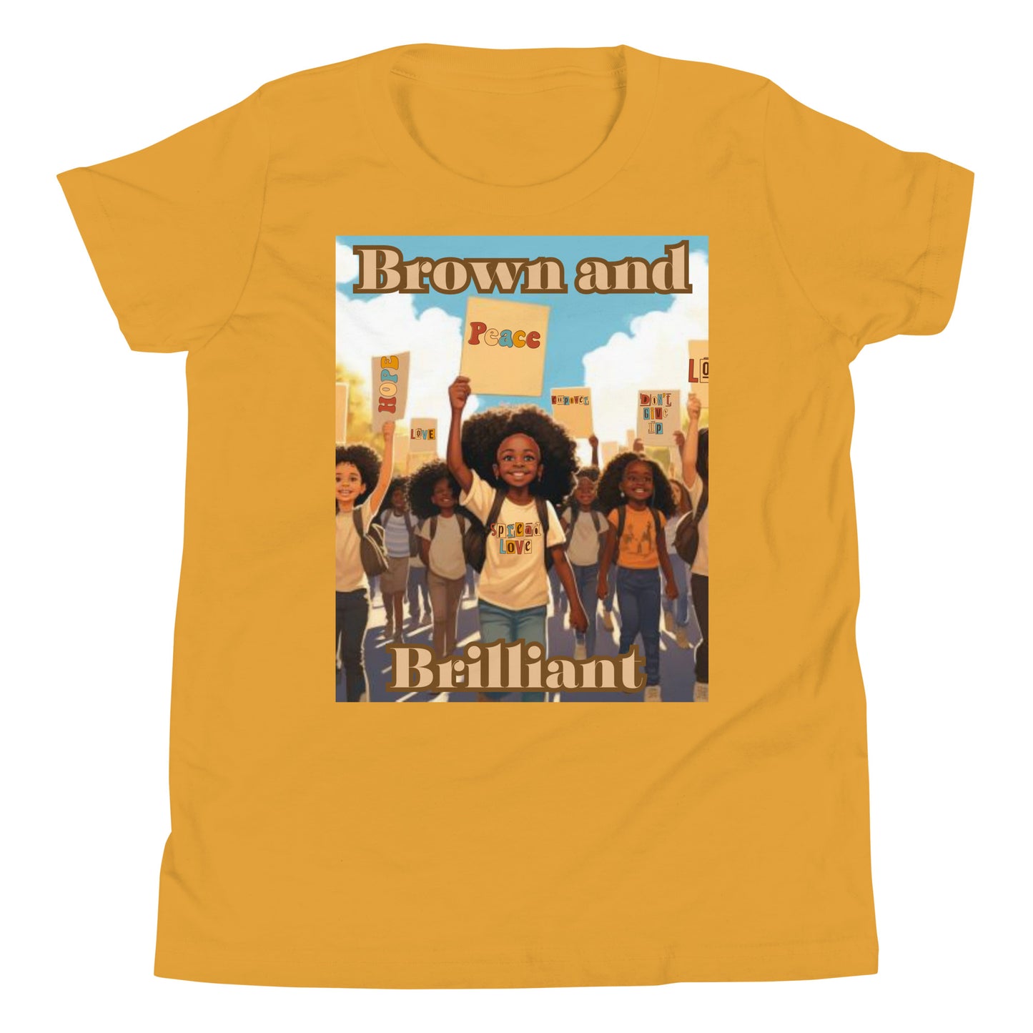 Brown and Brilliant Activist Youth Short Sleeve T-Shirt