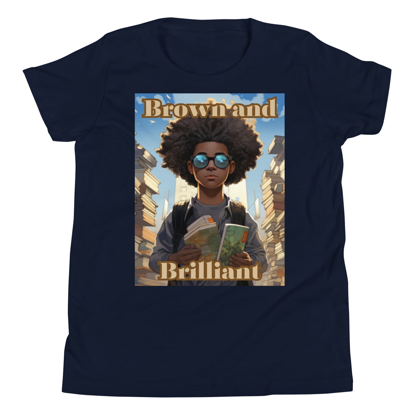 Brown and Brilliant Reader Youth Short Sleeve T-Shirt