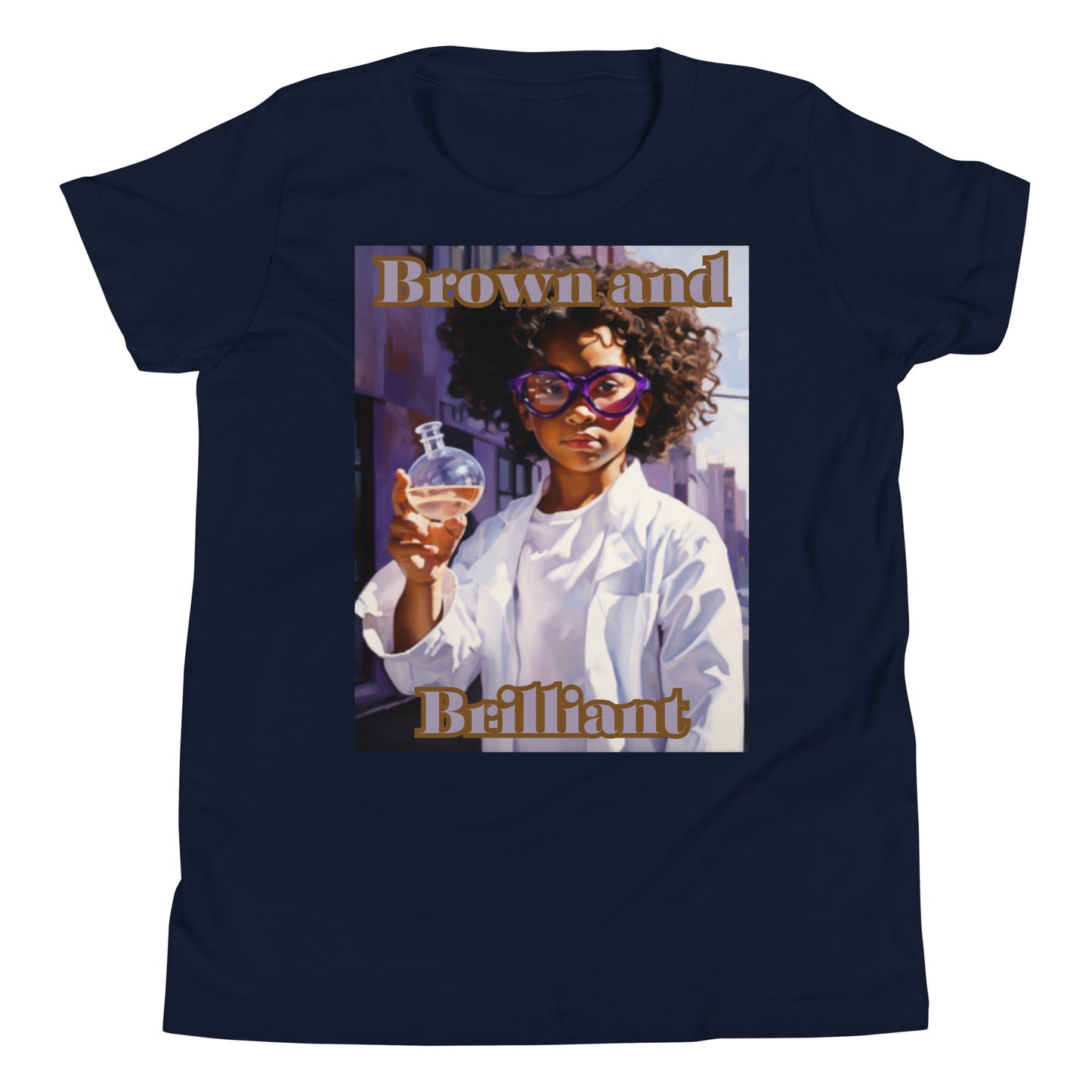 Brown and Brilliant Scientist Youth Short Sleeve T-Shirt