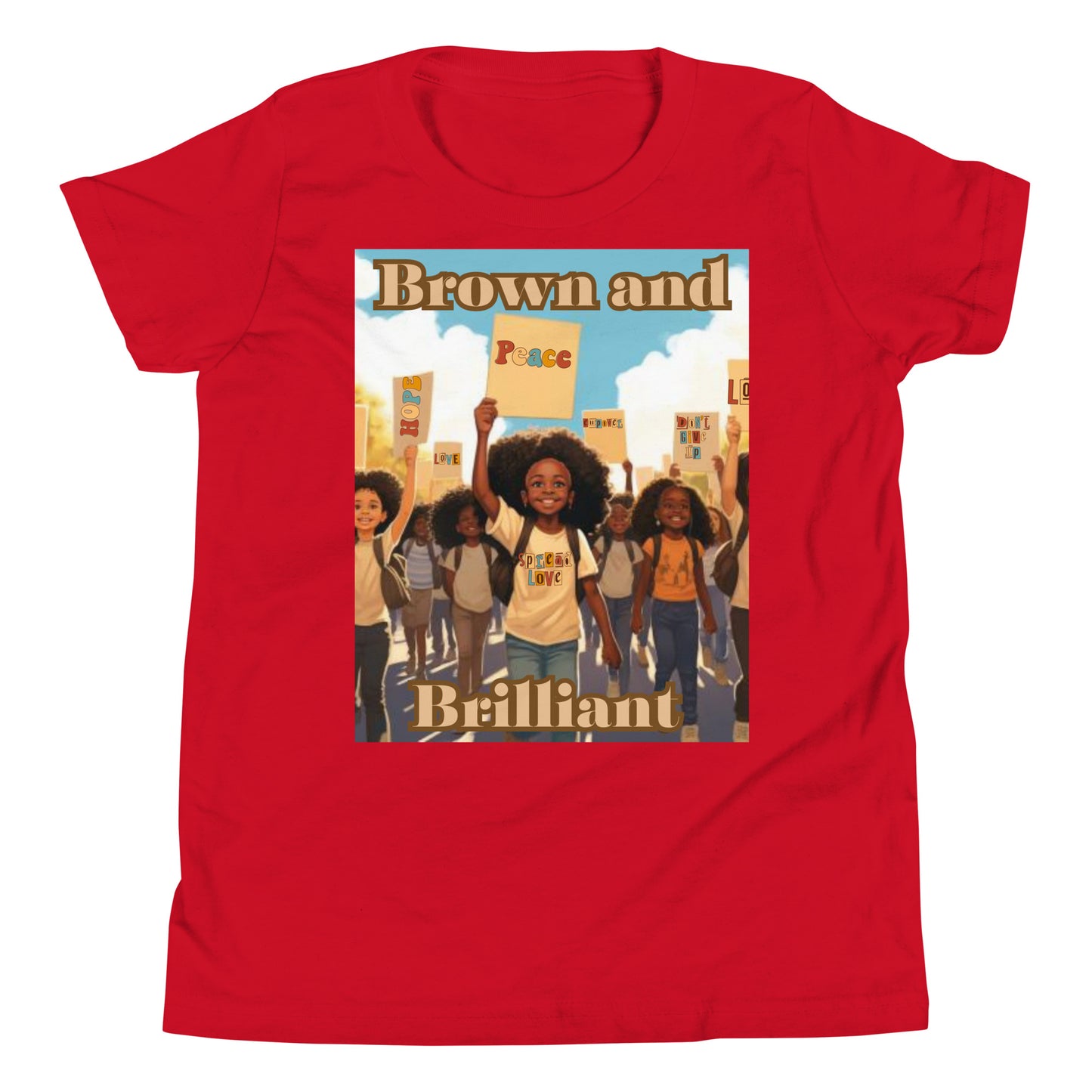 Brown and Brilliant Activist Youth Short Sleeve T-Shirt