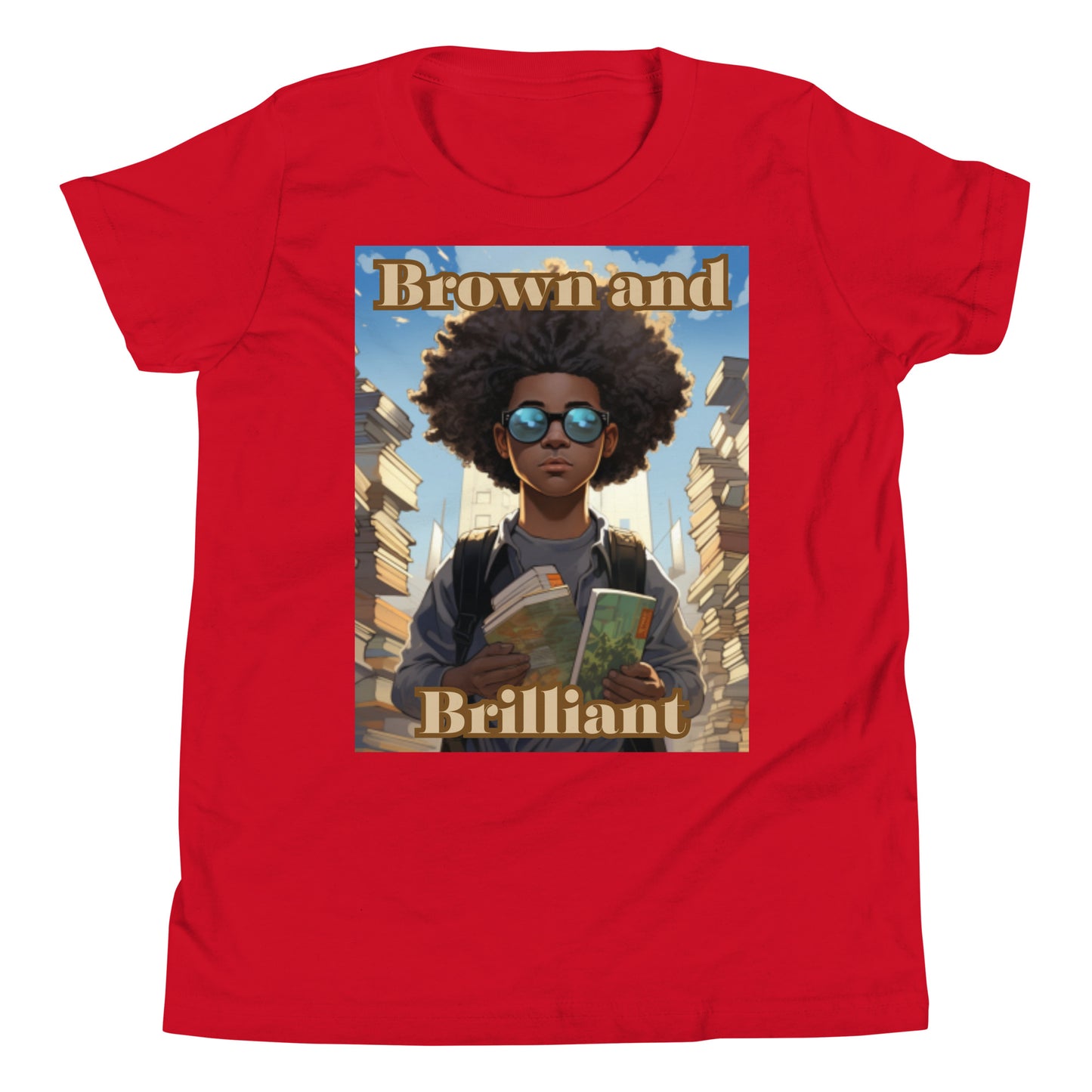 Brown and Brilliant Reader Youth Short Sleeve T-Shirt