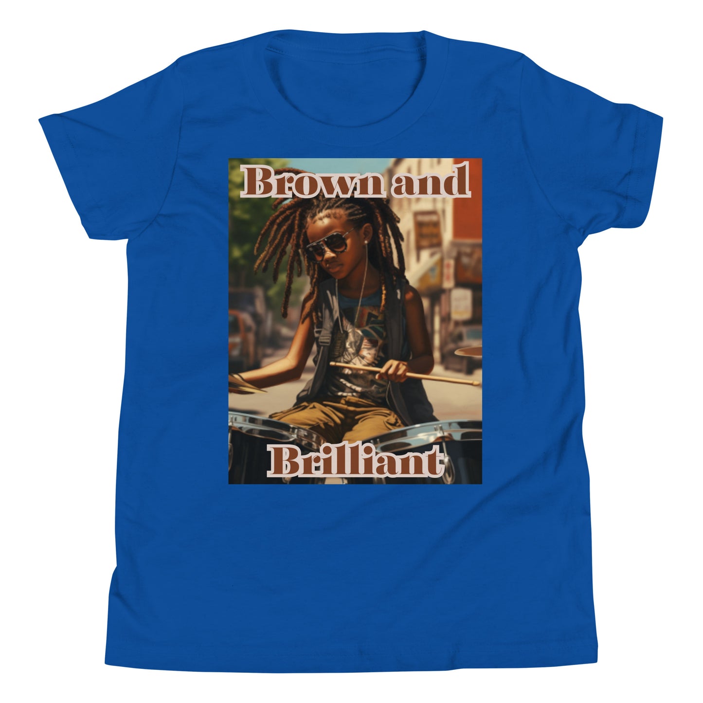 Brown and Brilliant Drummer Youth Short Sleeve T-Shirt