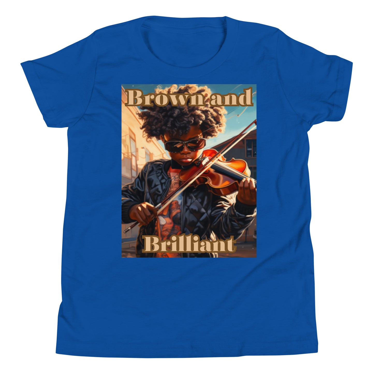 Brown and Brilliant Musician Youth Short Sleeve T-Shirt