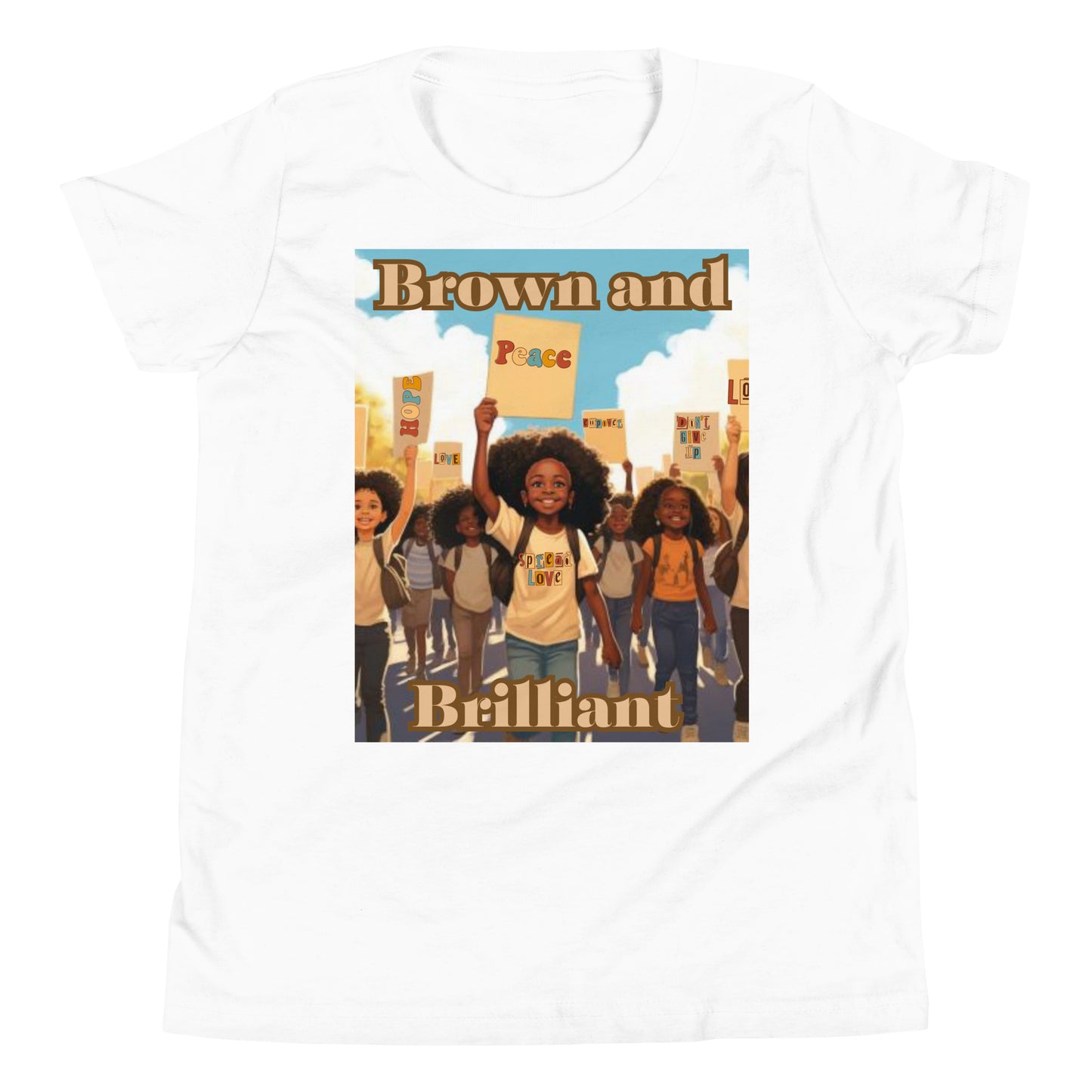 Brown and Brilliant Activist Youth Short Sleeve T-Shirt