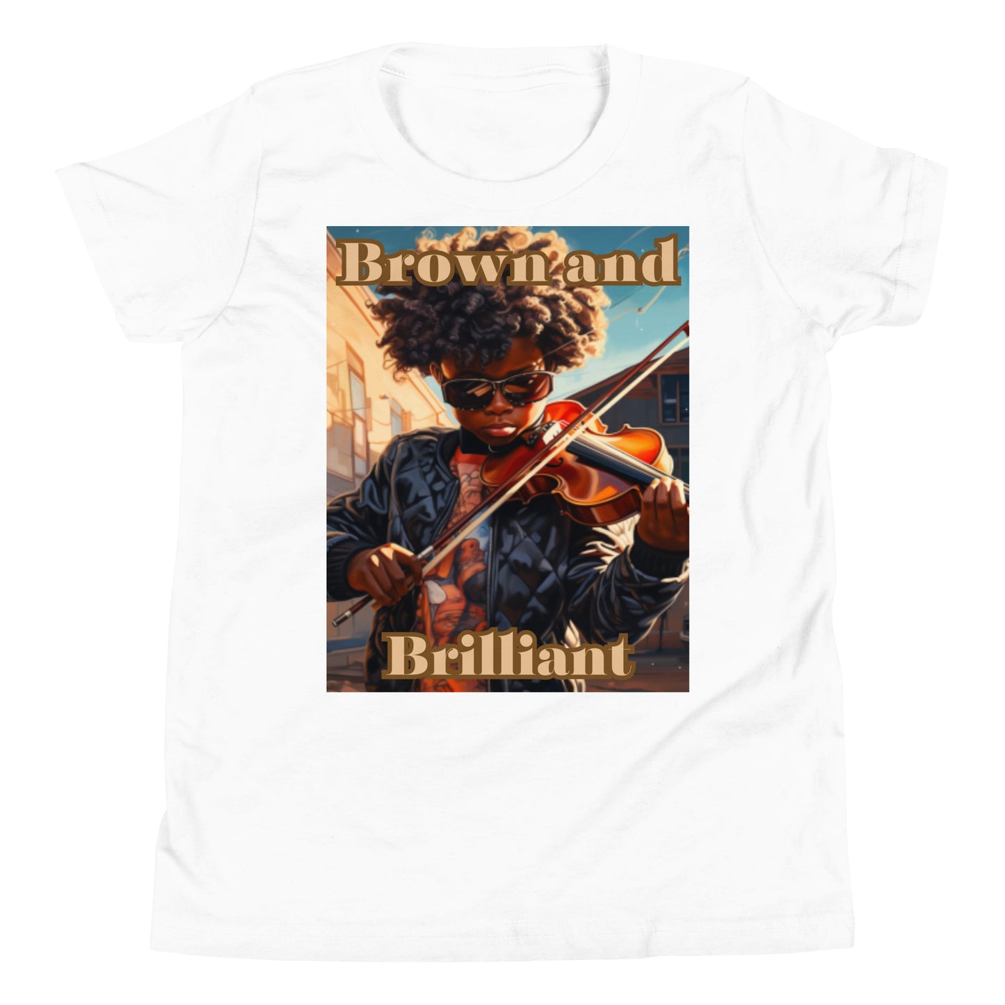 Brown and Brilliant Musician Youth Short Sleeve T-Shirt